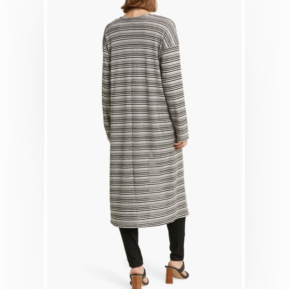 Bobeau Jacquard Stripe Knit Cardigan - Picture 2 of 9